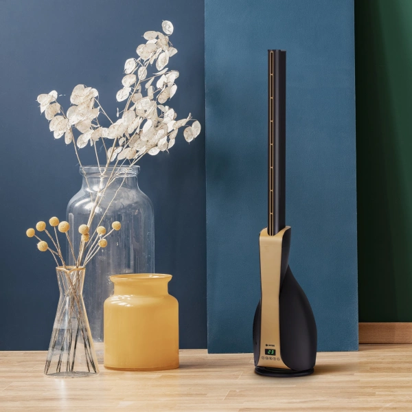 Вентилятор напольный Vitek VT-2075 30Вт скоростей:12 ПДУ черный/золотистый