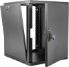 Шкаф коммутационный ЦМО (ШРН-12.350.1-9005) настенный 12U 600x359мм пер.дв.стекл 200кг черный 300мм 180град.