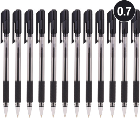 Ручка шариков. Deli Arrow EQ01620 прозрачный/черный d=0.7мм черн. черн. резин. манжета