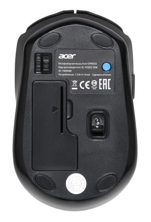 Мышь Acer OMR050 черный оптическая (1600dpi) беспроводная BT/Radio USB (6but)
