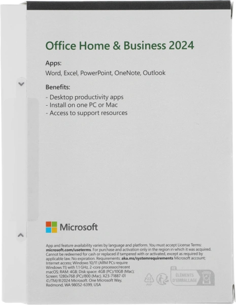 Офисное приложение Microsoft Office Home and Business 2024 English Medialess (EP2-06638)