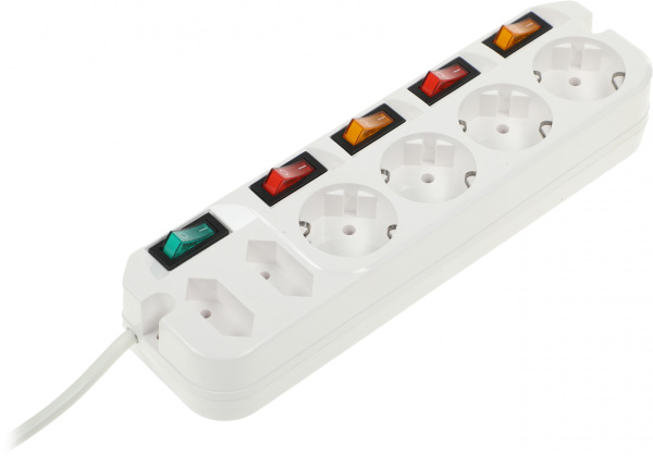 Сетевой удлинитель Most A10 5м (6 розеток) белый (пакет ПЭ)