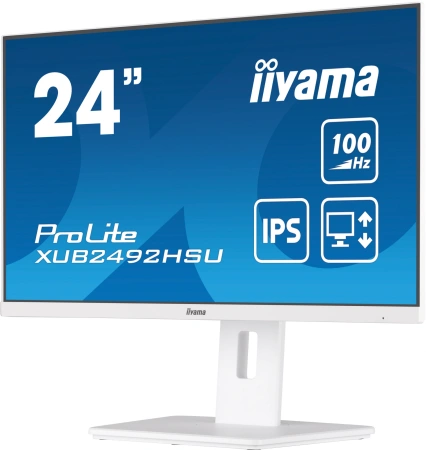 Монитор Iiyama 23.8" XUB2492HSU-W6 IPS FHD бел 0.4ms HDMI DP USB M/M HAS Piv 100Hz 250cd In