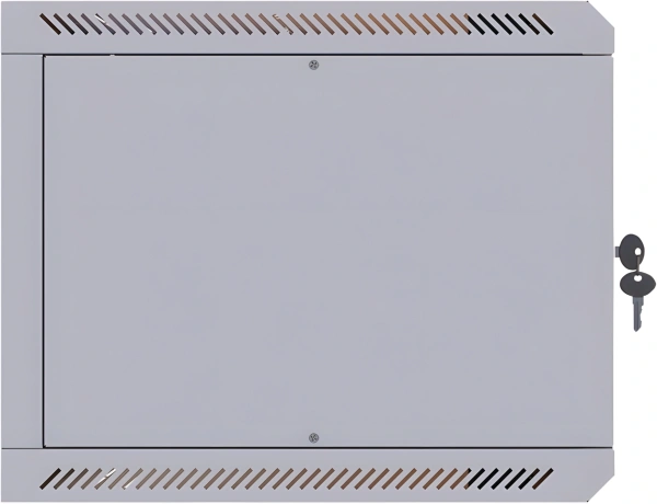 Шкаф коммутационный Suprlan ТВЛ-9U-600-450-СР (05-1093) настенный 12U 600x450мм пер.дв.стекл направл.под закл.гайки 70кг RAL 7035 385мм 19кг 500мм металл