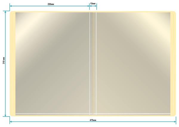 Папка с 20 прозр.вклад. Бюрократ Pastel PAST20YEL A4 пластик 0.5мм торц.карм с бум. встав желтый