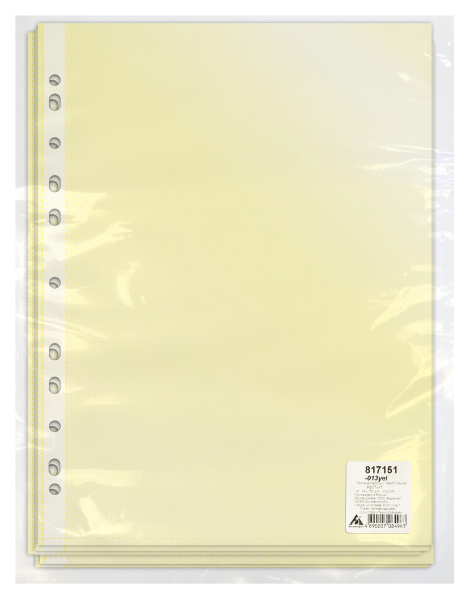 Папка-вкладыш Бюрократ Премиум -013COLOR ассорти глянцевые А4+ 30мкм (упак.:50шт)