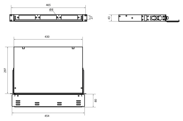 Бокс HyperlineFO-19V-1U-3xSLT-W130H30-24UN-BK FO-19V-1U-3XSLT-W130H30-24UN 19" 1U 24x (упак.:1шт)