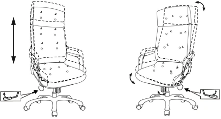 Кресло руководителя Бюрократ _DAO белый кожа крестов. алюминий