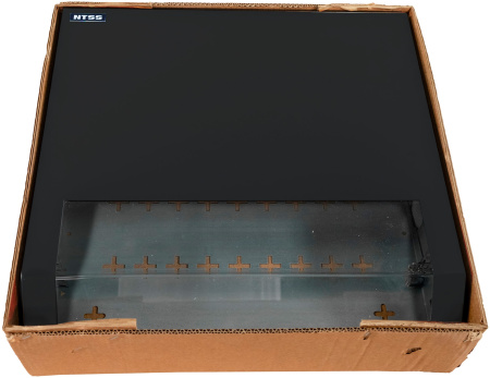 Шкаф коммутационный NTSS (NTSS-SOHO5U-BL) настенный 5U 520x140мм пер.дв.стекл несъемн.бок.пан. 80кг