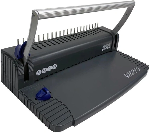 Переплетчик Office Kit B2108N A4/перф.8л.сшив/макс.200л./пластик.пруж. (6-22мм)