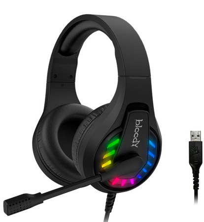 Наушники с микрофоном A4Tech Bloody G230 черный 2м накладные USB оголовье (G230)