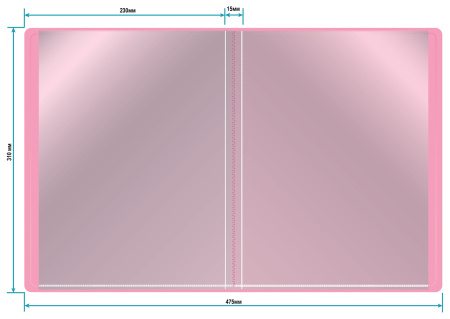 Папка с 10 прозр.вклад. Бюрократ Pastel PAST10PINK A4 пластик 0.5мм торц.карм с бум. встав розовый