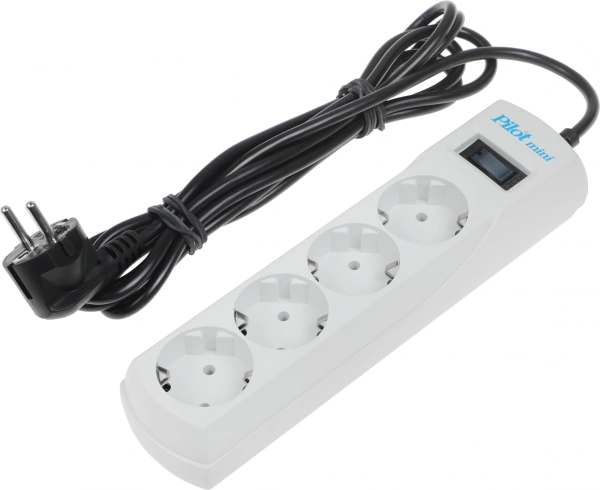 Сетевой фильтр Pilot mini 3м (4 розетки) белый (коробка)