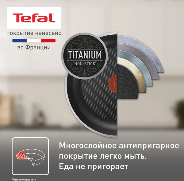 Сковорода Tefal Easy Plus Э 04237124 круглая 24см ручка несъемная (без крышки) черный (9100054095)