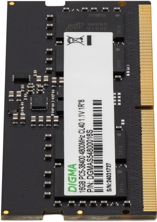 Память DDR5 16GB 4800MHz Digma DGMAS54800016S RTL PC5-38400 CL40 SO-DIMM 262-pin 1.1В single rank RT