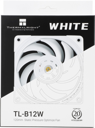 Вентилятор для корпуса Thermalright TL-B12-W 120х120x25.6 белый 4-pin 28.1дБ Ret