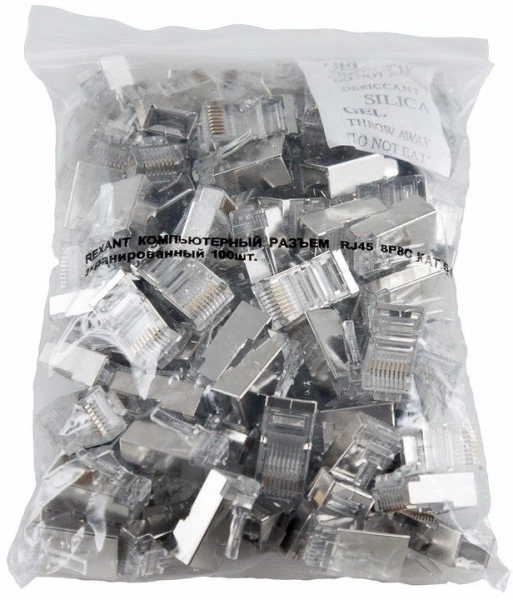 Коннектор Rexant (05-1023) FTP кат.5E RJ45 прозрачный