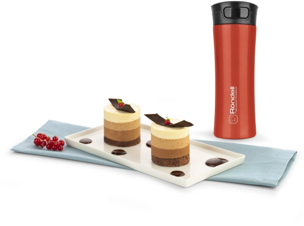 Термокружка для напитков Rondell Point Koralle RDS-1231 0.4л. красный картонная коробка