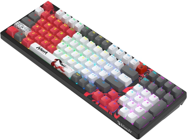 Клавиатура A4Tech Bloody WS98 Naraka механическая серый/красный USB беспроводная BT/Radio Multimedia for gamer LED (WS98)