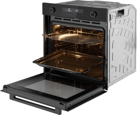 Духовой шкаф Электрический Weissgauff EOM 741 PDB Black Edition черный