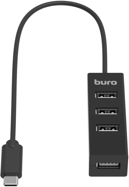 Разветвитель USB-C Buro BPH-C-1906 4порт. черный (BU-USBC-HUB-4U20)