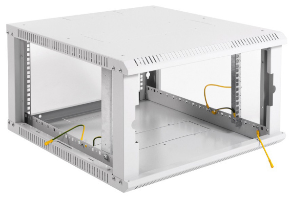 Шкаф коммутационный ЦМО ШРН-ЭКОНОМ (ШРН-Э-6.650) настенный 6U 600x650мм пер.дв.стекл 65кг серый 600мм 17.3кг 180град. 345мм