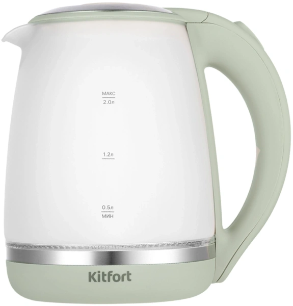 Чайник Kitfort КТ-6601 2л. 2200Вт бежевый (стекло/пластик)