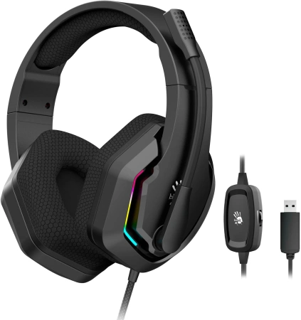 Наушники с микрофоном A4Tech Bloody G260 черный 2м мониторные USB (G260)