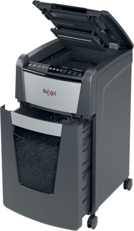Шредер Rexel Optimum AutoFeed 300X черный с автоподачей (секр.P-4) фрагменты 300лист. 60лтр. скрепки скобы пл.карты
