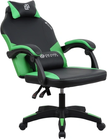 Кресло игровое Оклик Spirit черный/зеленый сиденье черный/зеленый искусст.кожа/сетка с подголов. кре