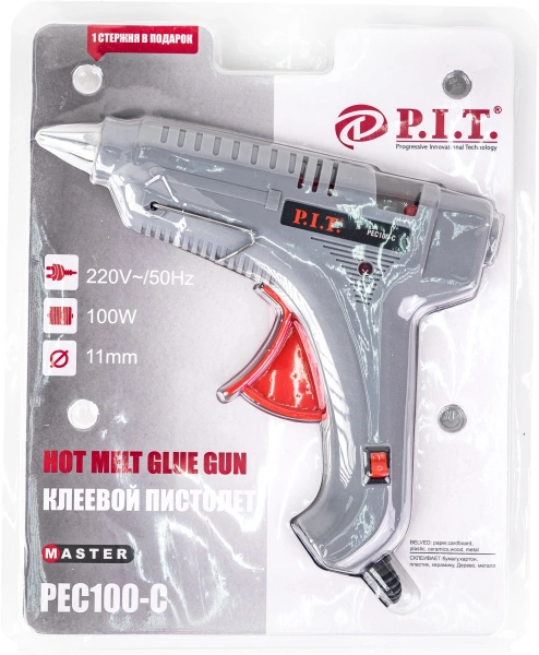 Клеевой пистолет P.I.T. PEC100-C 100Вт 10гр/мин стерж.:11мм
