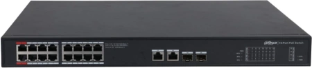 Коммутатор Dahua DH-PFS3220-16GT-240 (L2) 18x1Гбит/с 2SFP 16PoE 240W неуправляемый