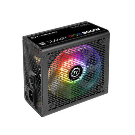 Блок питания Thermaltake ATX 500W Smart RGB 500 80+ (24+4+4pin) APFC 120mm fan color LED 6xSATA RTL