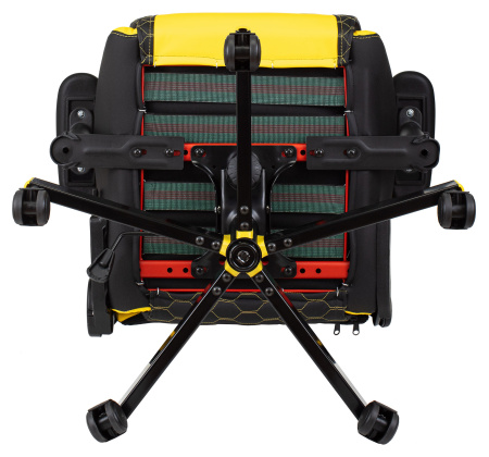 Кресло игровое Knight Neon черный/желтый соты эко.кожа с подголов. крестов. металл