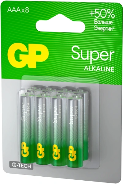 Батарея GP Super Alkaline 24AA21-2CRSBC8 AAA (8шт) блистер