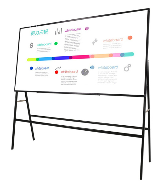 Доска магнитно-маркерная Deli 8786 лак белый/черный 90x180см алюминиевая рама на подставке с аксессуарами