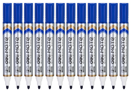 Маркер для досок Deli EU00330 Mate круглый пиш. наконечник 2мм синий