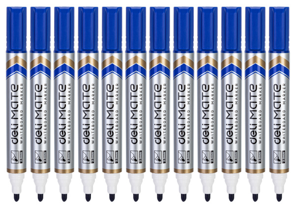 Маркер для досок Deli EU00330 Mate круглый пиш. наконечник 2мм синий