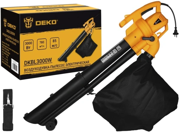 Воздуходувка-пылесос Deko DKBL3000W 3000Вт пит.:от сети оранжевый/черный