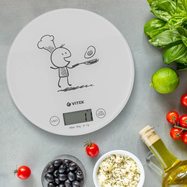 Весы кухонные электронные Vitek VT-8018 макс.вес:5кг белый