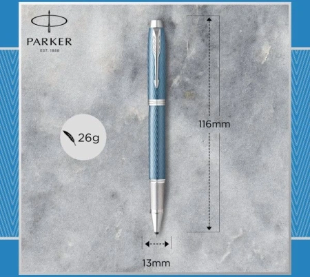 Ручка роллер Parker IM Premium T318 (CW2143648) Blue Grey CT F черн. черн. подар.кор.