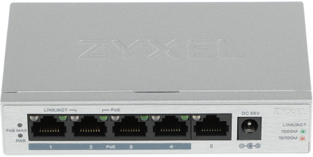 Коммутатор Zyxel GS1005HP GS1005HP-EU0101F 5G 4PoE 4PoE+ 60W неуправляемый
