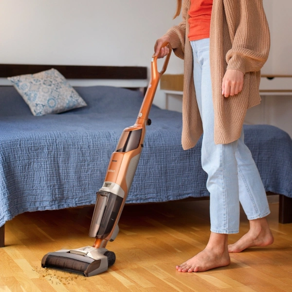 Пылесос моющий Kitfort КТ-5219 140Вт оранжевый/коричневый