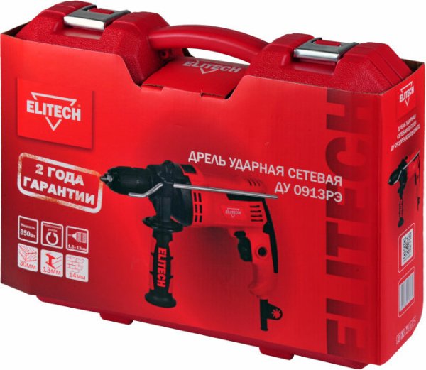 Дрель ударная Elitech ДУ 0913РЭ 850Вт патрон:кулачковый реверс (204500)