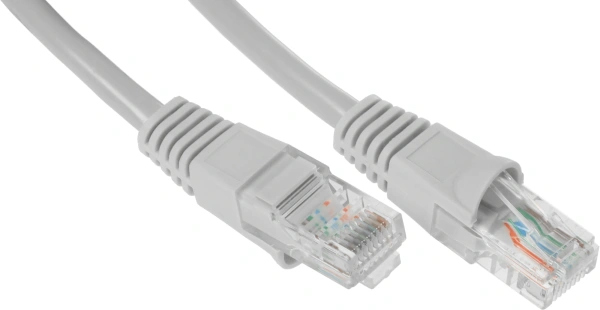 Патч-корд KingPrice KP-PC-c5e-10m-g 1Гбит/с UTP 4 пары cat.5E solid CCA molded 10м серый RJ-45 (m)-RJ-45 (m)