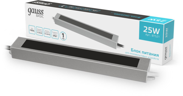 Блок питания Gauss Basic для лен.светод. серый (BT521)