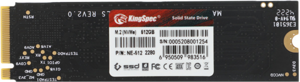 Накопитель SSD Kingspec PCI-E 3.0 x4 512Gb NE-512 M.2 2280