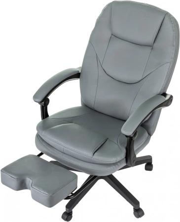 Кресло руководителя Бюрократ CH-868N-BF серый эко.кожа крестов. пластик подст.для ног