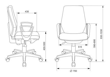 Кресло Бюрократ CH-W545 синий 38-415 крестов. пластик пластик белый