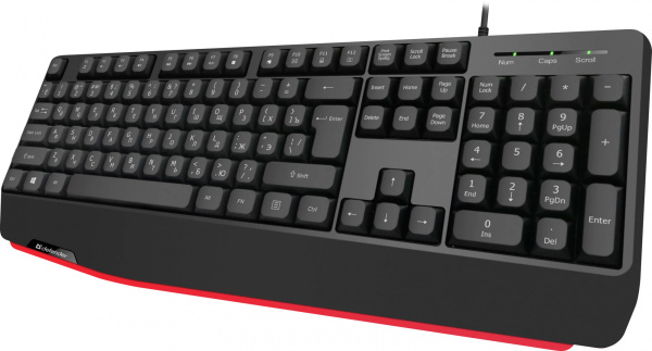 Клавиатура Defender Atom HB-546 черный USB Multimedia for gamer (подставка для запястий) (45546)